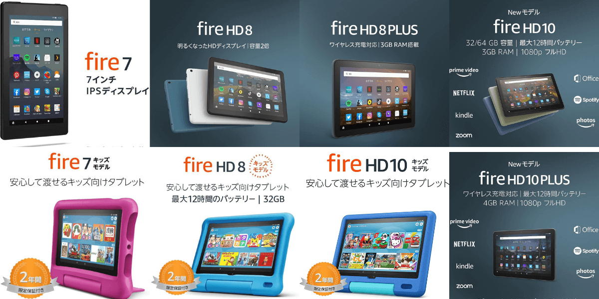 FireタブレットとFireキッズモデルの違いは？